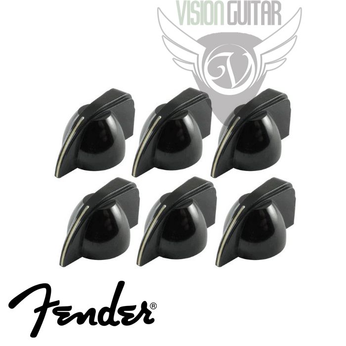 NEW! Genuine Fender Chicken Head Amplifier Knobs (Set of 6) Black (099