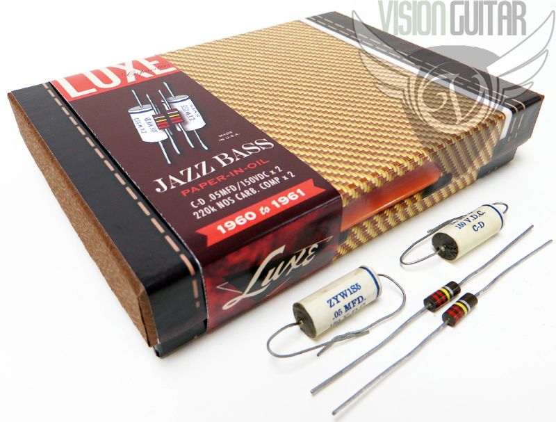 Luxe 19601961 Jazz Bass STACKED KNOB Repro Capacitor Kit .05/150v