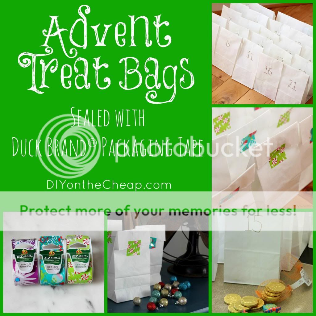 Make DIY Advent Treat Bags sealed with #EZStart Packaging Tape from Duck Brand! Fun and simple to make.