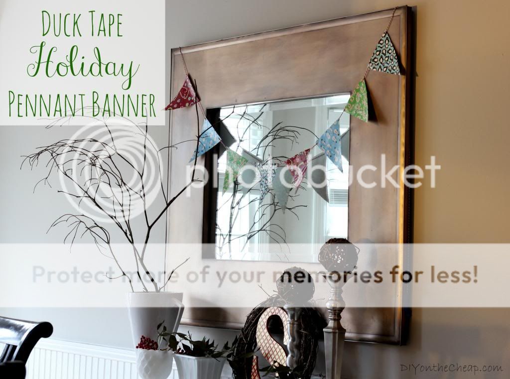Make an easy Duck Tape Holiday Pennant Banner!