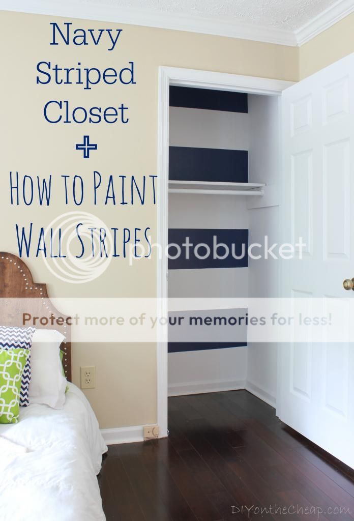 How to paint a striped wall (plus navy striped closet reveal!)