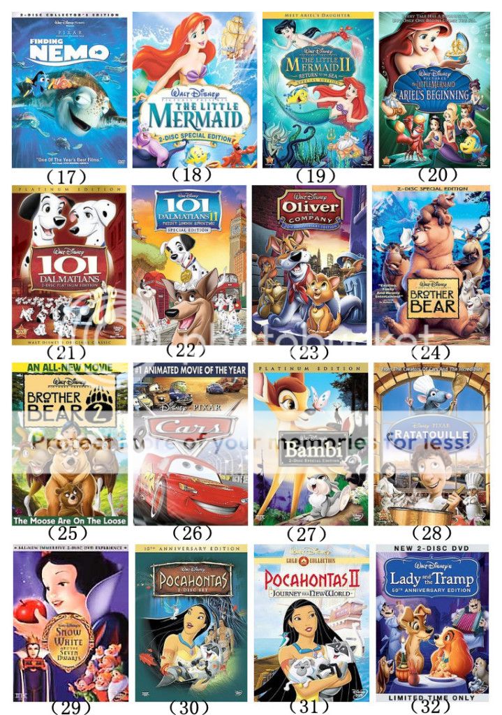 Childrens Disney DVDs 10 Sets of Combined Loading